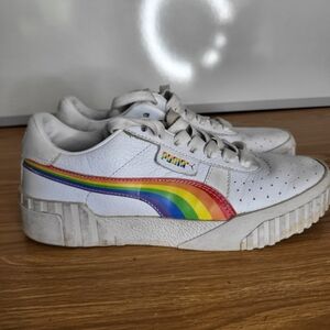 Puma Women's Cali Star Multi FS Athletic Shoe White Rainbow LGBTQIA+ PRIDE  6.5